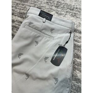 Mens Greg Norman Shark Logo Performance Stretch All Over Golf Shorts Size 40